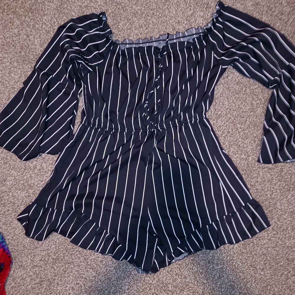 Striped body suit